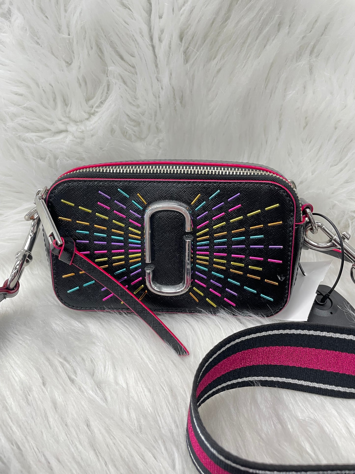 CROSSBODY LUXURY DESIGNER by MARC JACOBS In BLACK & PINK, Size: SMALL