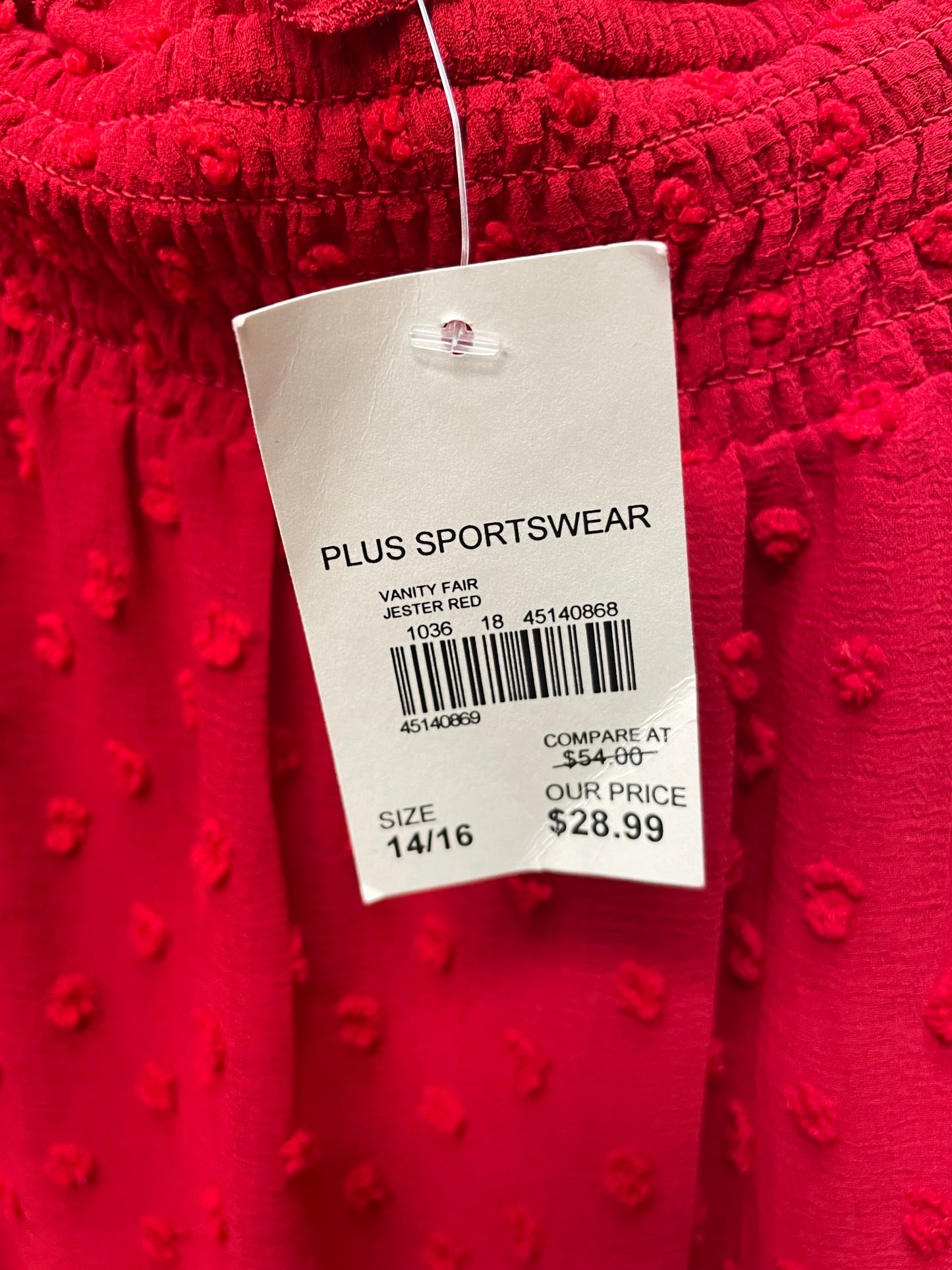 Top 3/4 Sleeve By Cato In Red, Size:Xl
