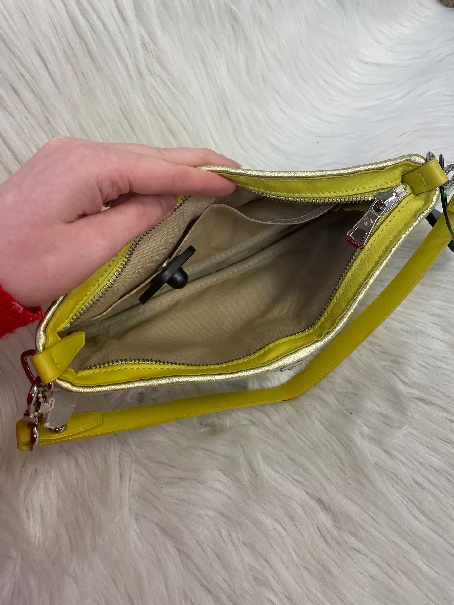 Handbag Designer By Longchamp In Green, Size:Small