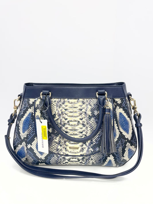 Handbag Designer By Brahmin In Snakeskin Print, Size:Medium