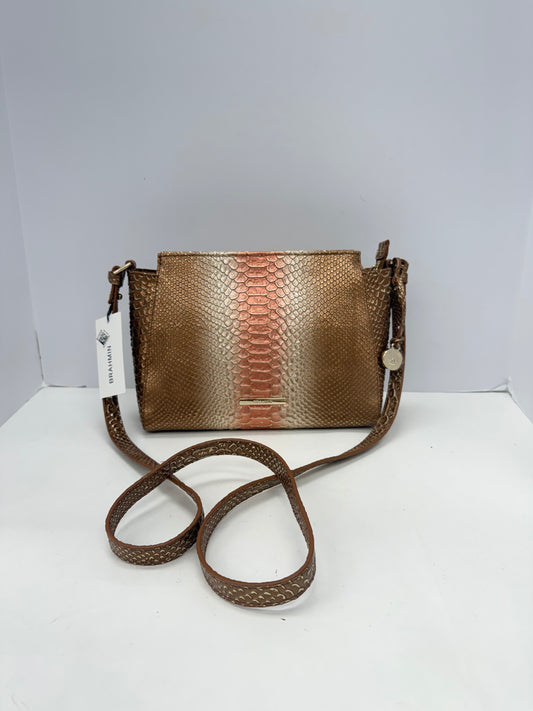 Crossbody Designer By Brahmin In Bronze, Size:Medium