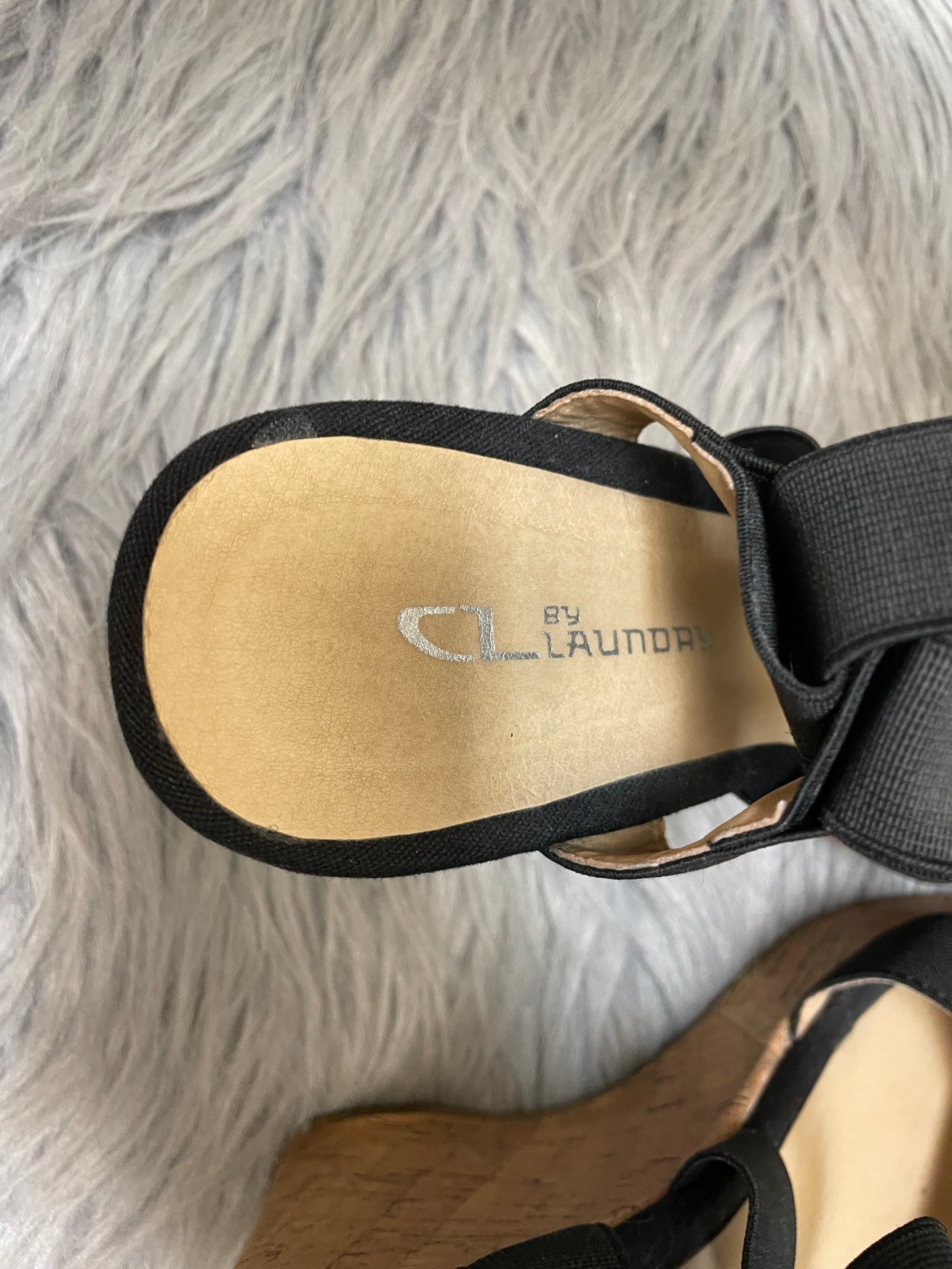 Black Sandals Heels Wedge Cl By Chinese Laundry, Size 9