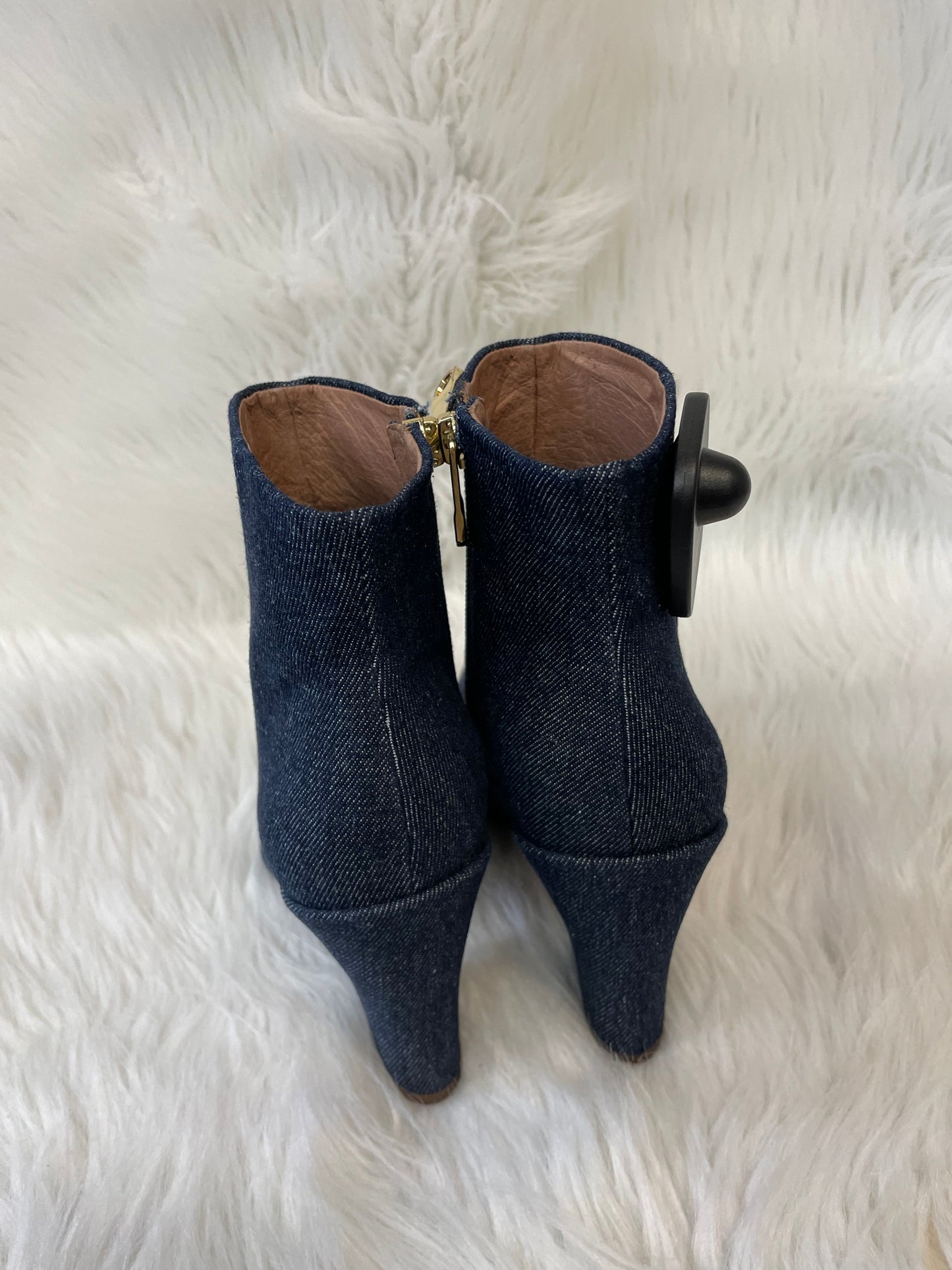 Boots Ankle Heels By Louise Et Cie In Blue Denim, Size: 6.5