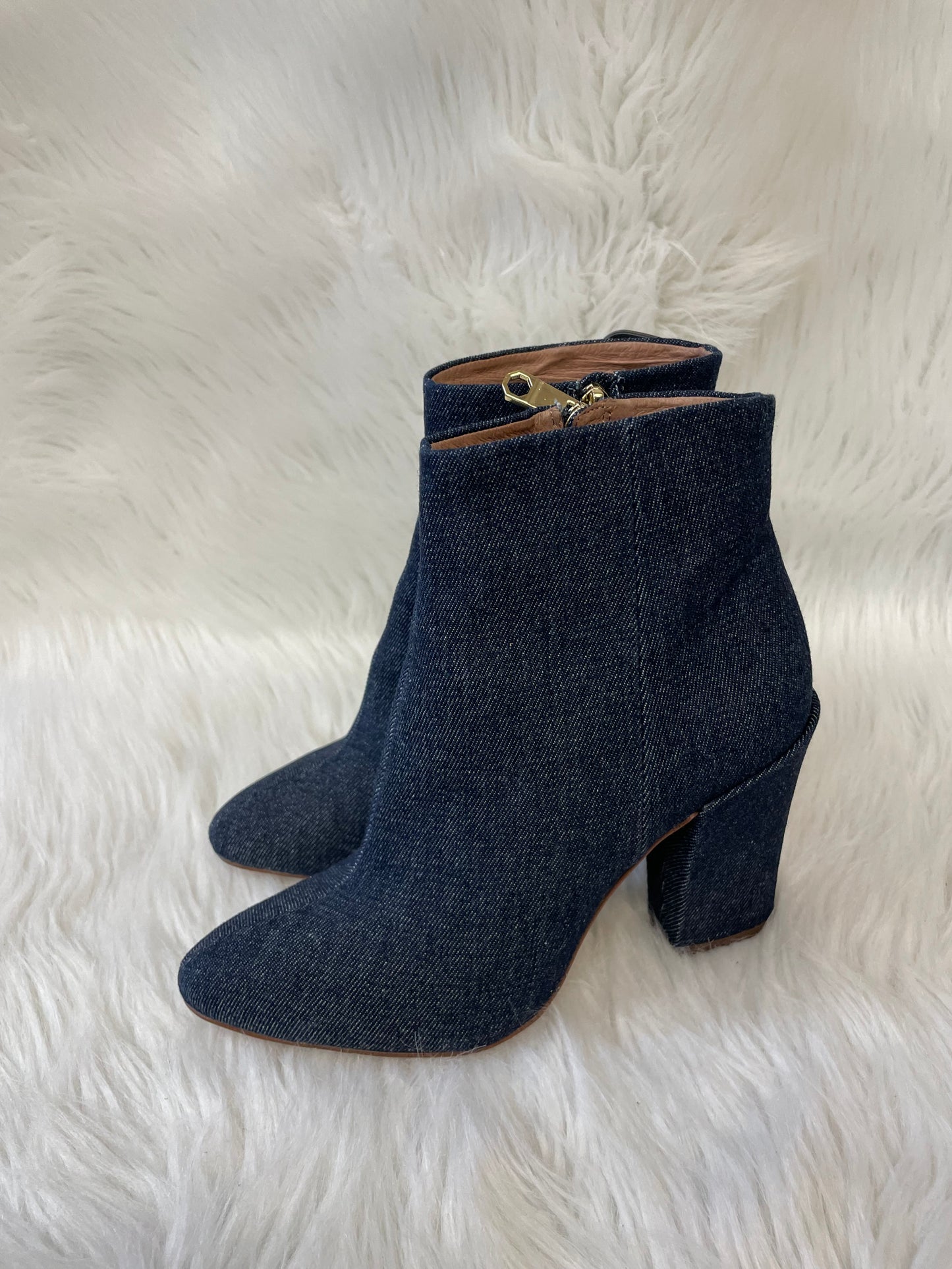 Boots Ankle Heels By Louise Et Cie In Blue Denim, Size: 6.5