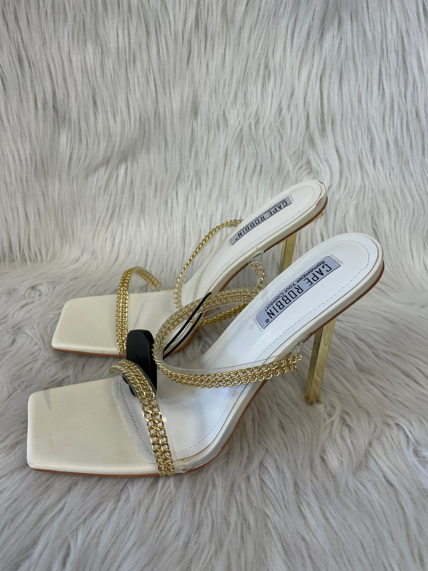 Shoes Heels Stiletto By Cape Robbin In Gold & White, Size: 10