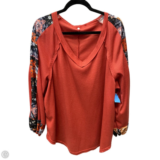 Top Long Sleeve By Clothes Mentor In Orange, Size: 3x