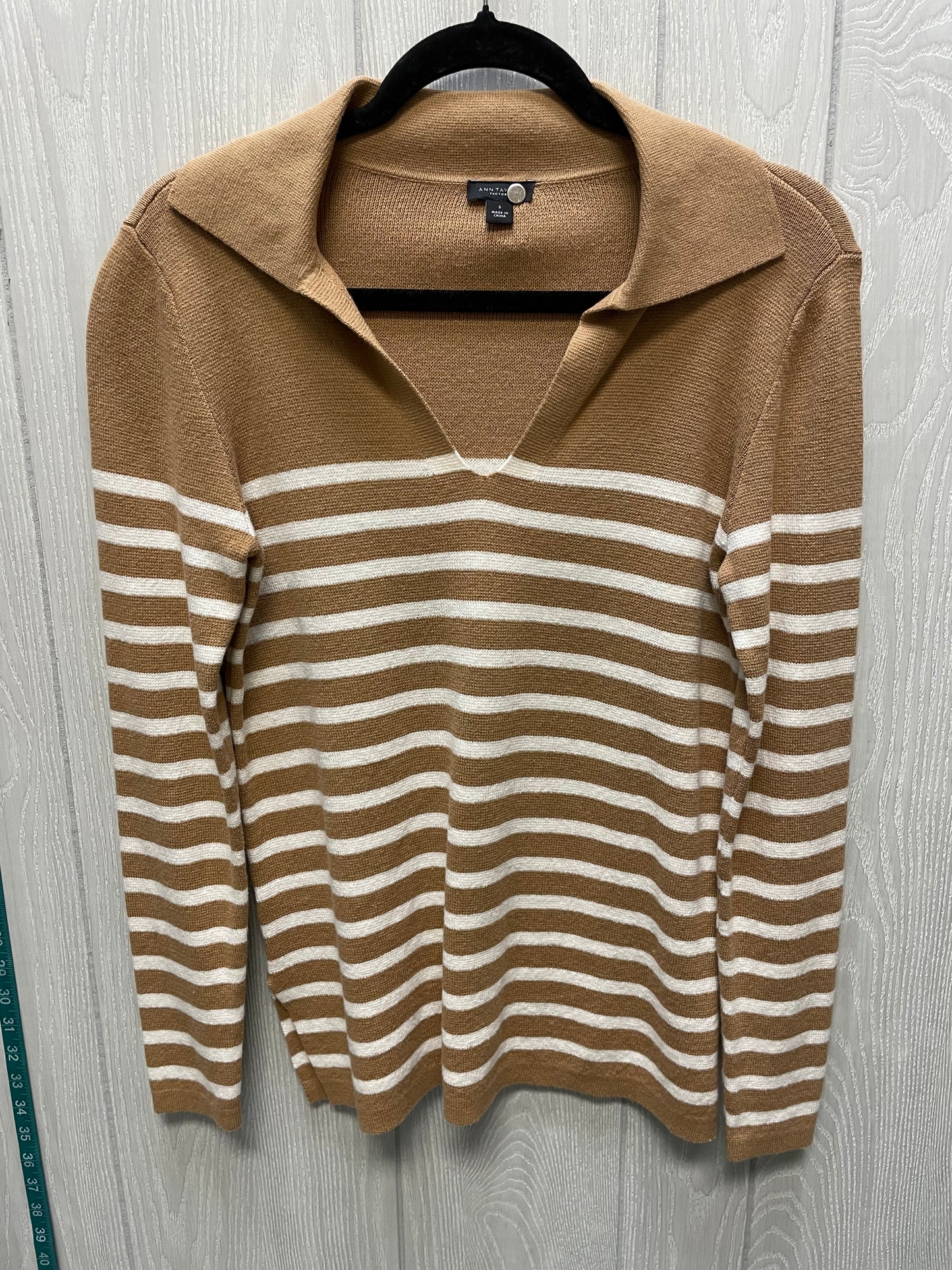 Sweater By Ann Taylor In Brown & White, Size: S