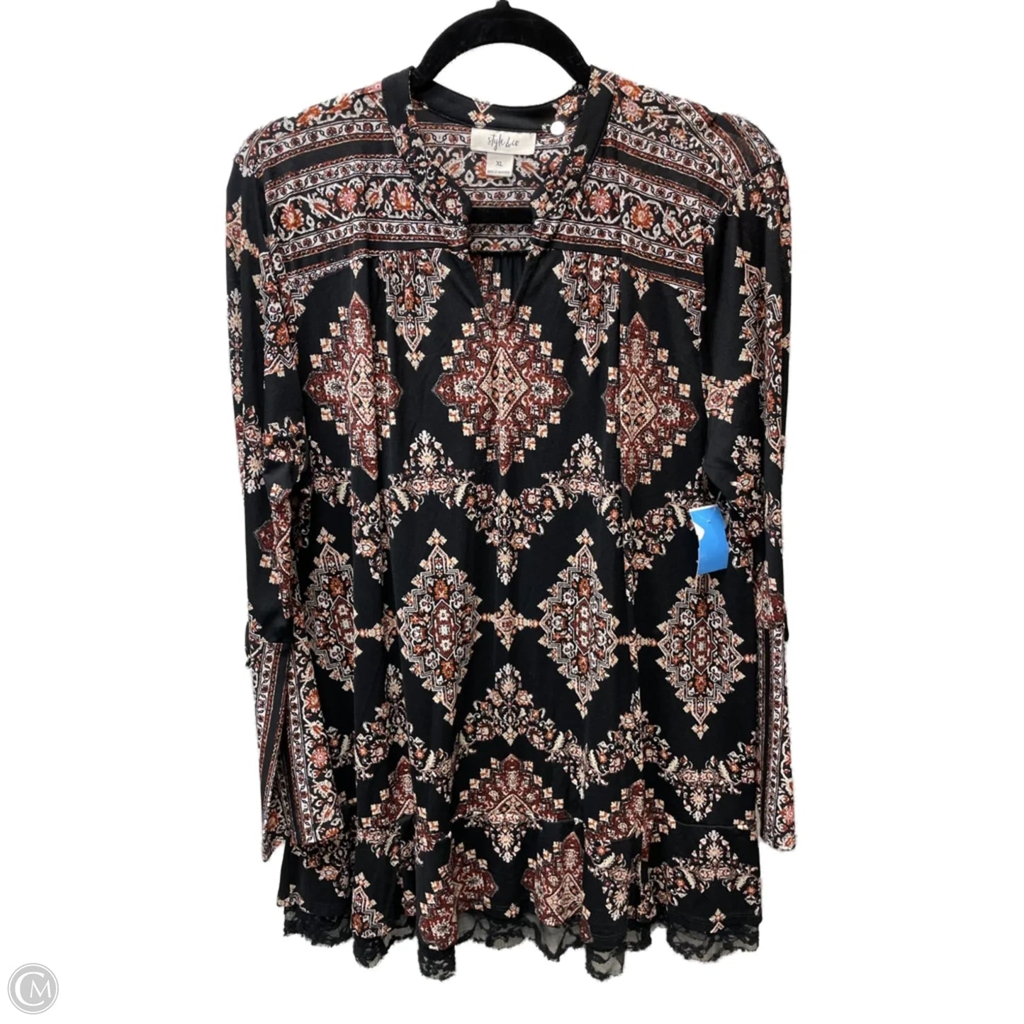 Tunic Long Sleeve By Style And Company In Multi-colored, Size: Xl