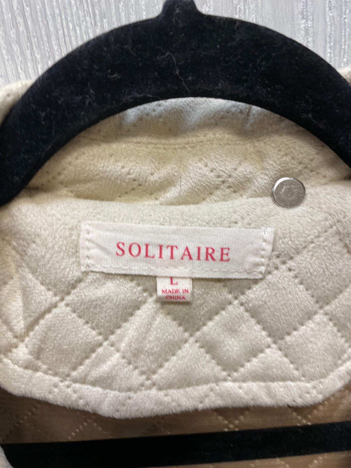 Coat Puffer & Quilted By Solitaire In Tan, Size: L