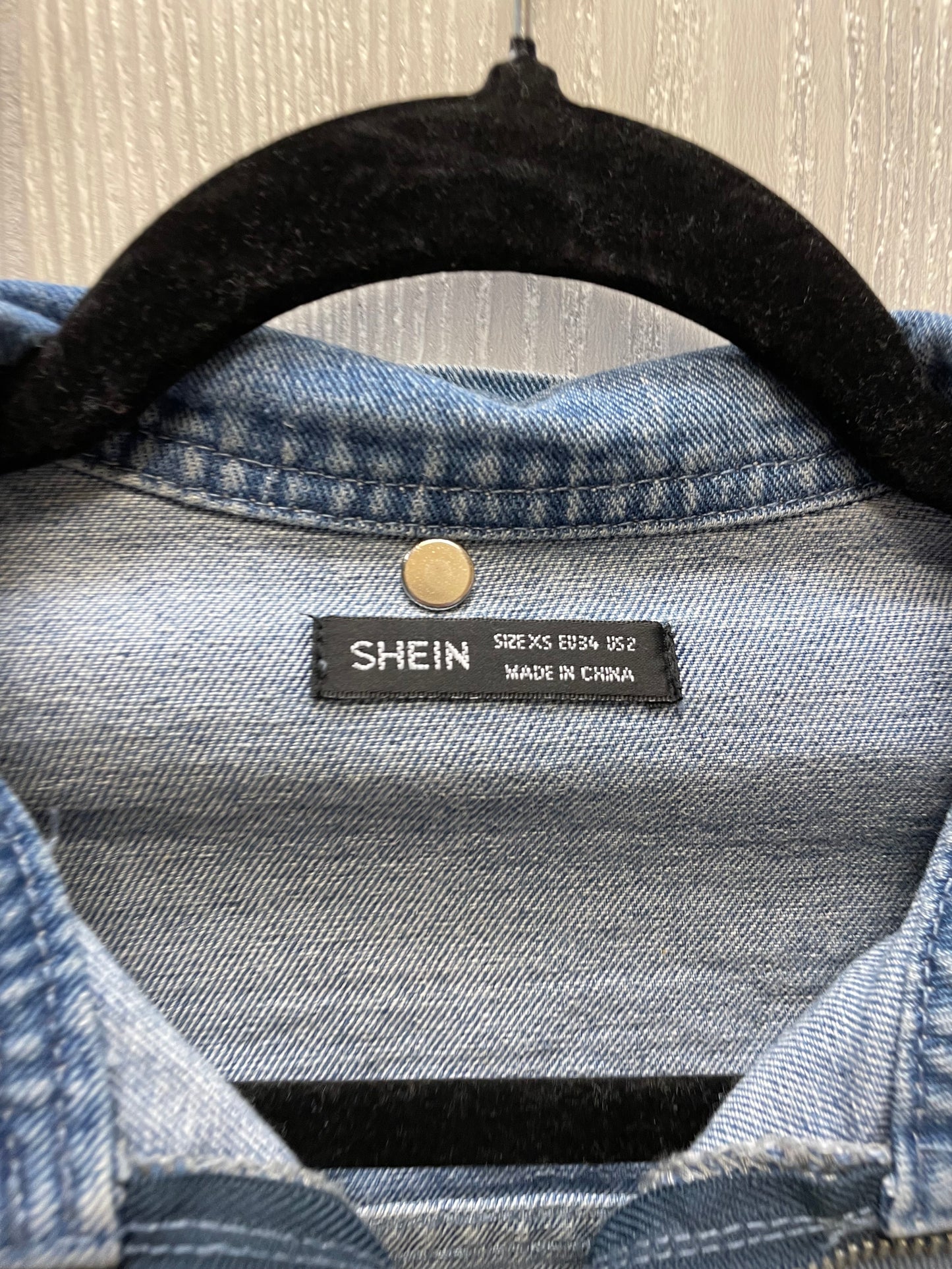 Jacket Denim By Shein In Blue Denim, Size: Xs