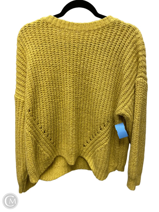 Sweater By Main Strip In Yellow, Size: L