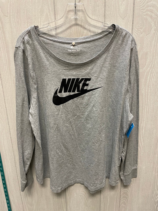 Top Long Sleeve By Nike Apparel In Grey, Size: 1x