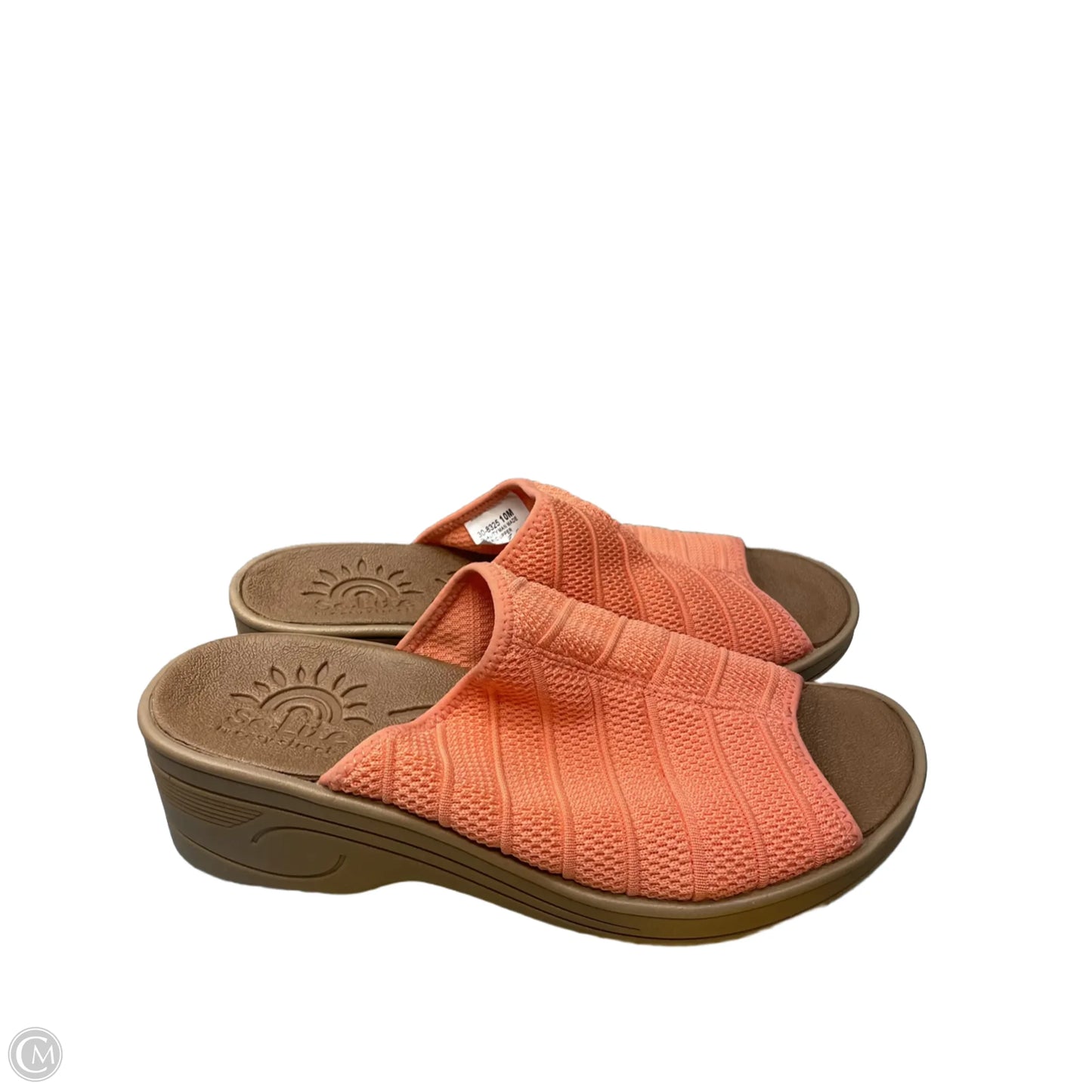 Sandals Heels Wedge By Easy Street In Orange, Size: 10