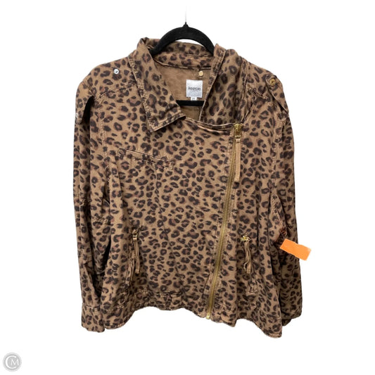 Jacket Moto By Kensie In Animal Print, Size: 2x