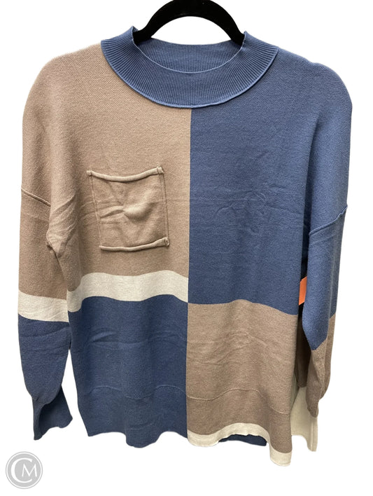 Sweater By Clothes Mentor In Blue & Tan, Size: S
