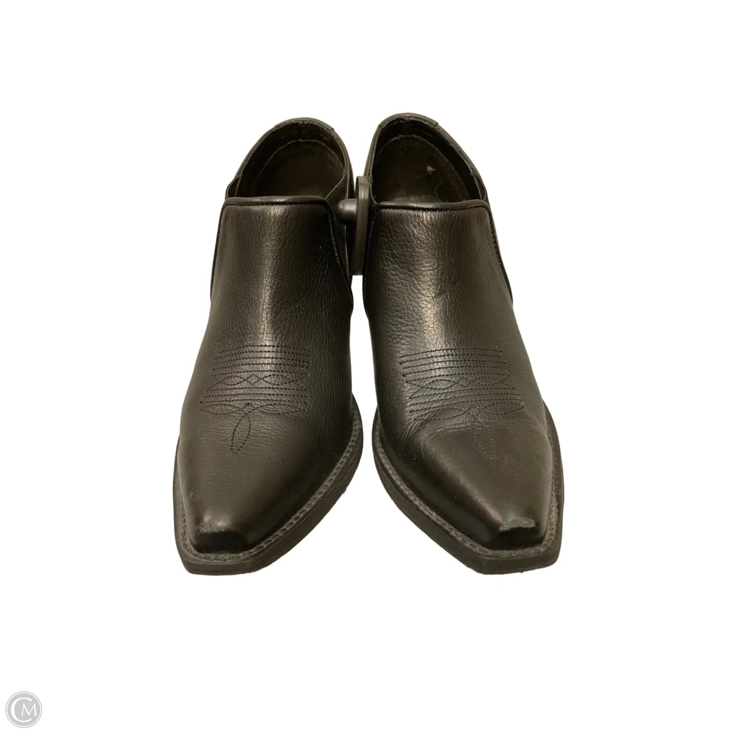 Boots Ankle Heels By Clothes Mentor In Black, Size: 7.5