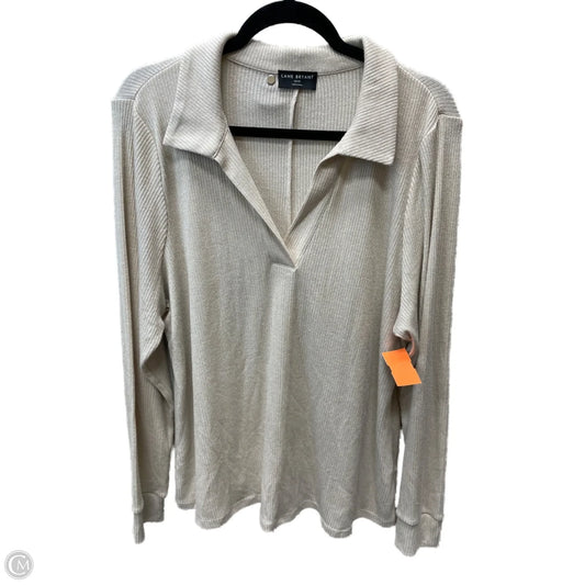 Top Long Sleeve By Lane Bryant In Tan, Size: 1x