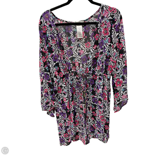 Swimwear Cover-up By Jessica Simpson In Floral Print, Size: Xl