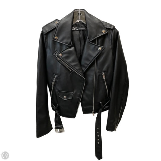 Jacket Moto By Zara In Black, Size: S