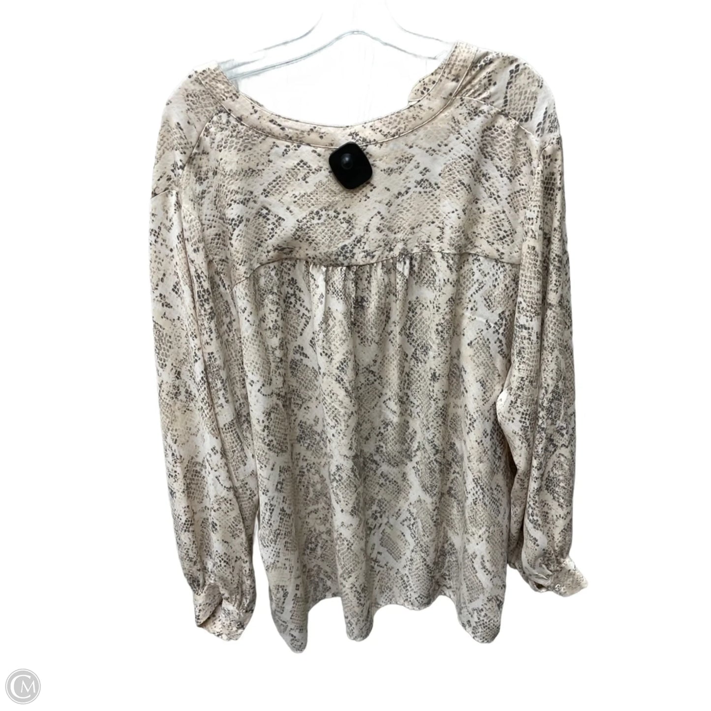 Top Long Sleeve By Ava & Viv In Grey & Pink, Size: 3x