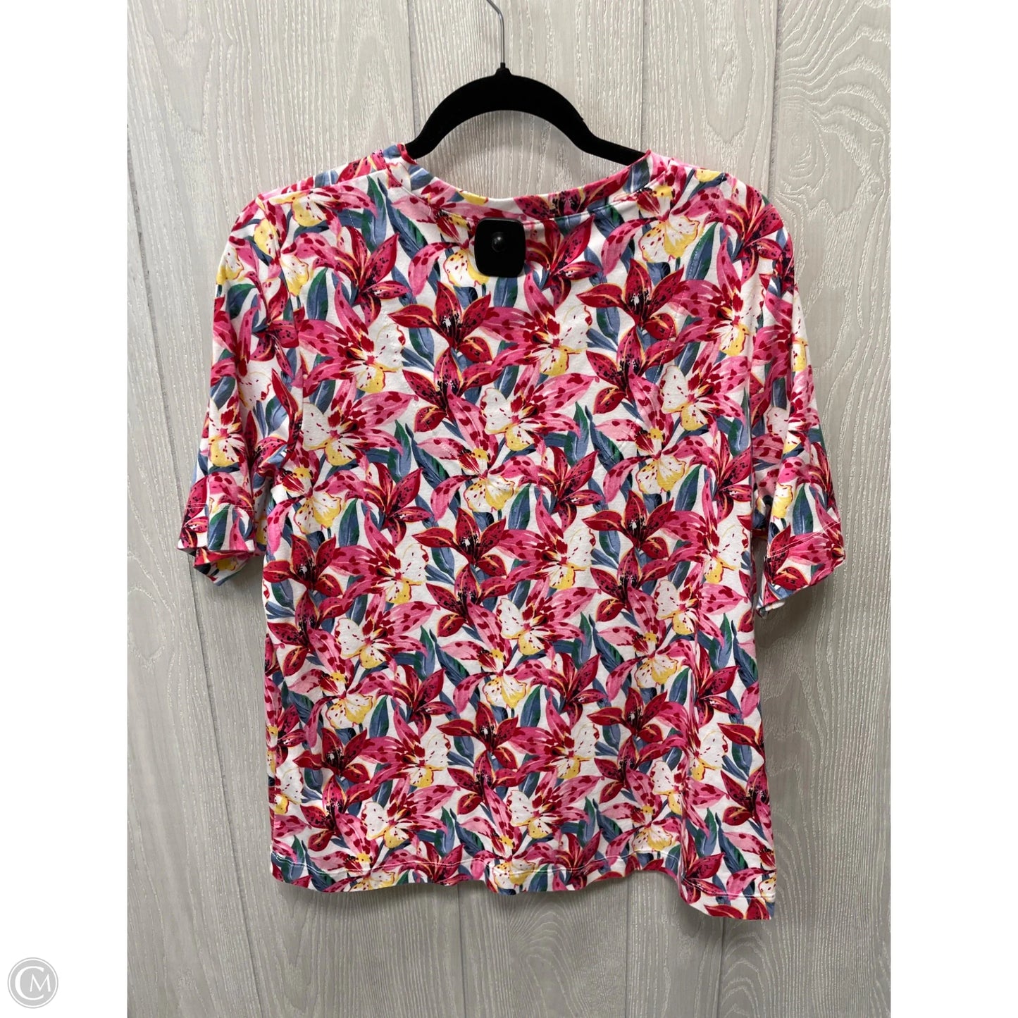 Top Short Sleeve By Chicos In Floral Print, Size: Xl