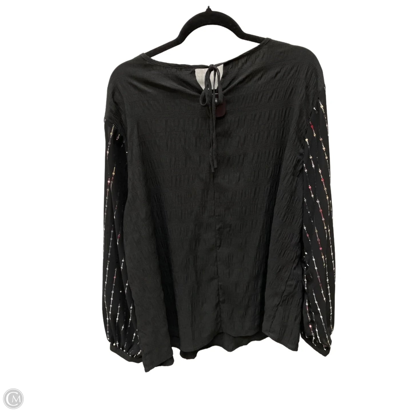 Top Long Sleeve By Shein In Black & Silver, Size: 2x