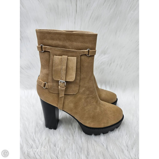Boots Ankle Heels By Yoki In Tan, Size: 10