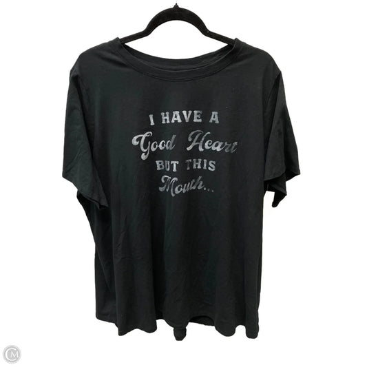 Top Short Sleeve Basic By Mighty Fine In Black & White, Size: 3x
