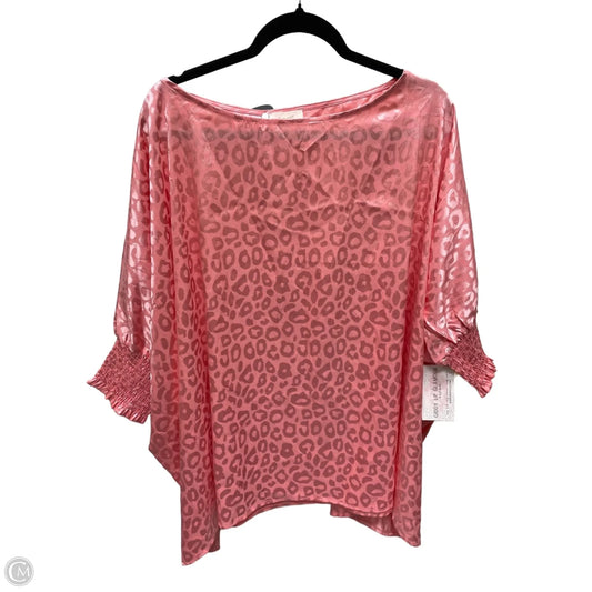 Blouse Short Sleeve By Oddi In Animal Print, Size: 2x