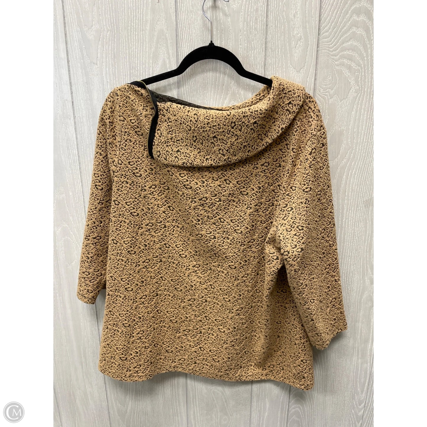 Top 3/4 Sleeve By Chicos In Brown, Size: Xl
