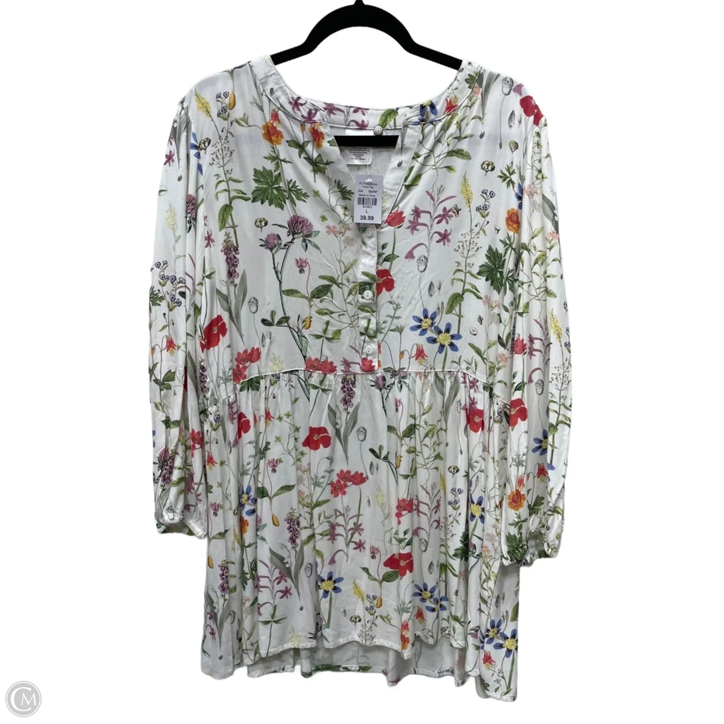 Dress Casual Short By Clothes Mentor In Floral Print, Size: L