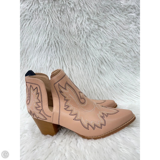 Boots Ankle Heels By Clothes Mentor In Mauve, Size: 11