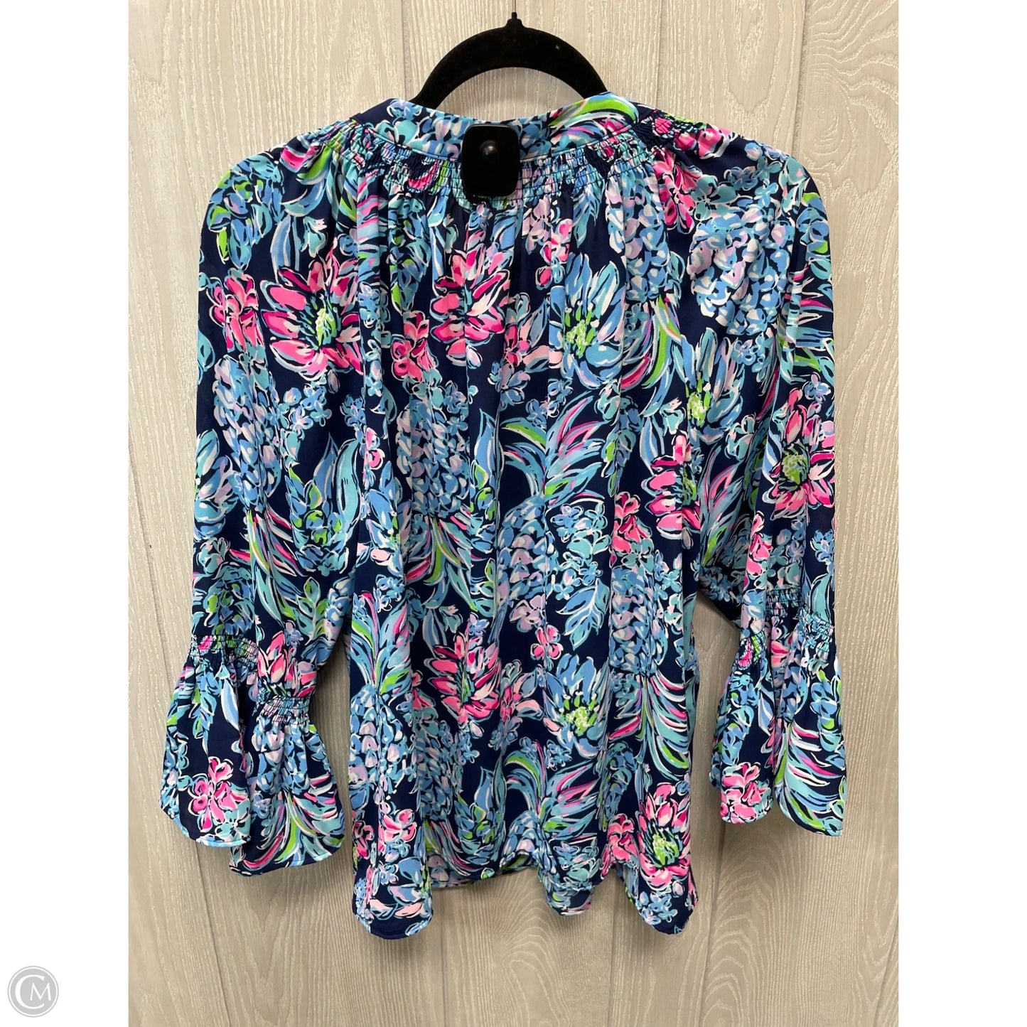 Top 3/4 Sleeve Designer By Lilly Pulitzer In Multi-colored, Size: L