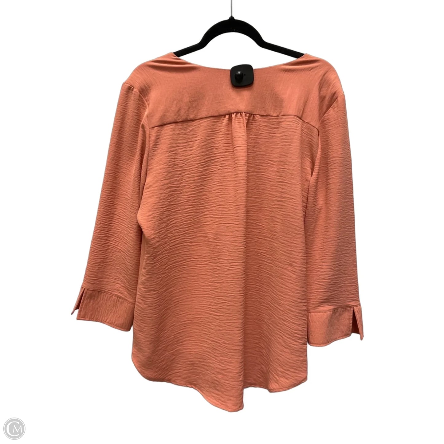 Top 3/4 Sleeve By Fred David In Peach, Size: L