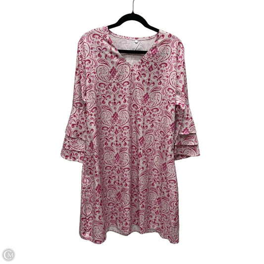 Dress Casual Short By Cme In Pink & White, Size: 2x