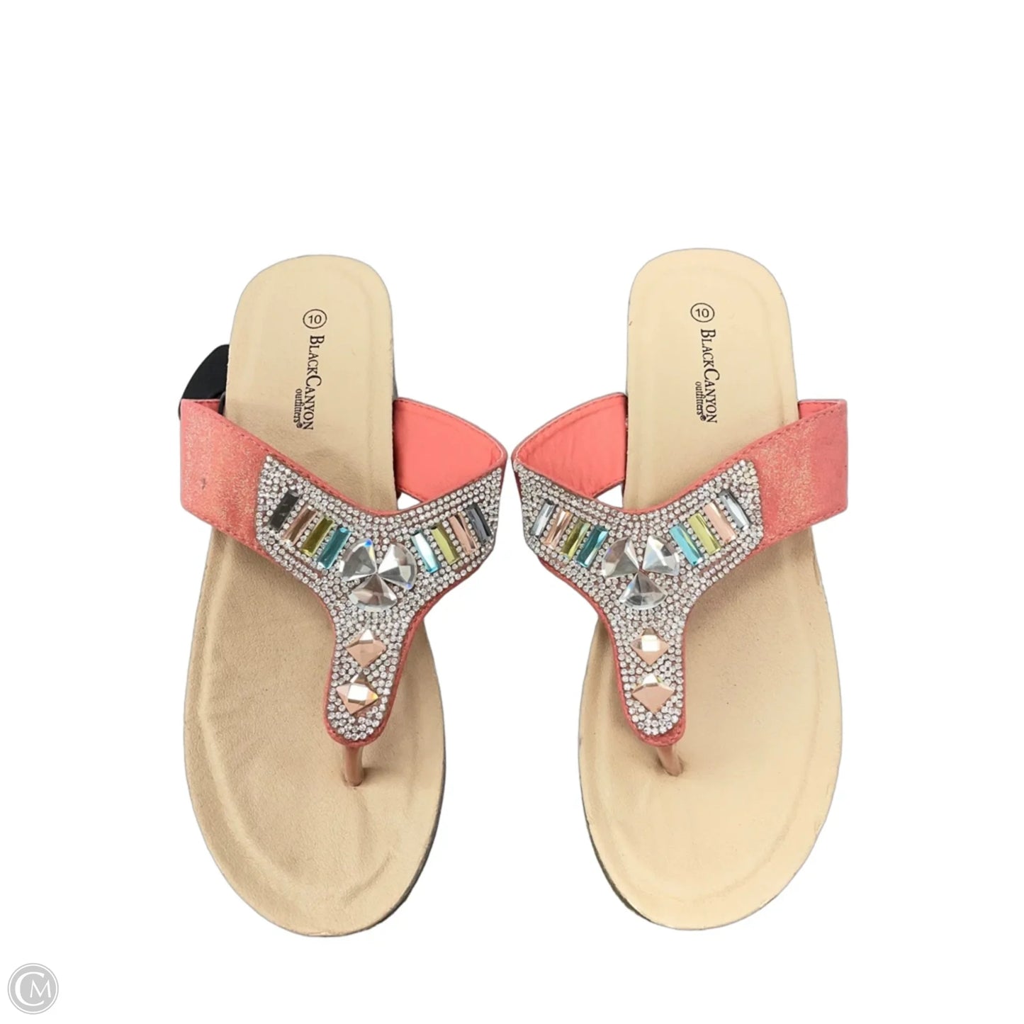 Sandals Heels Wedge By Cme In Pink & Silver, Size: 10