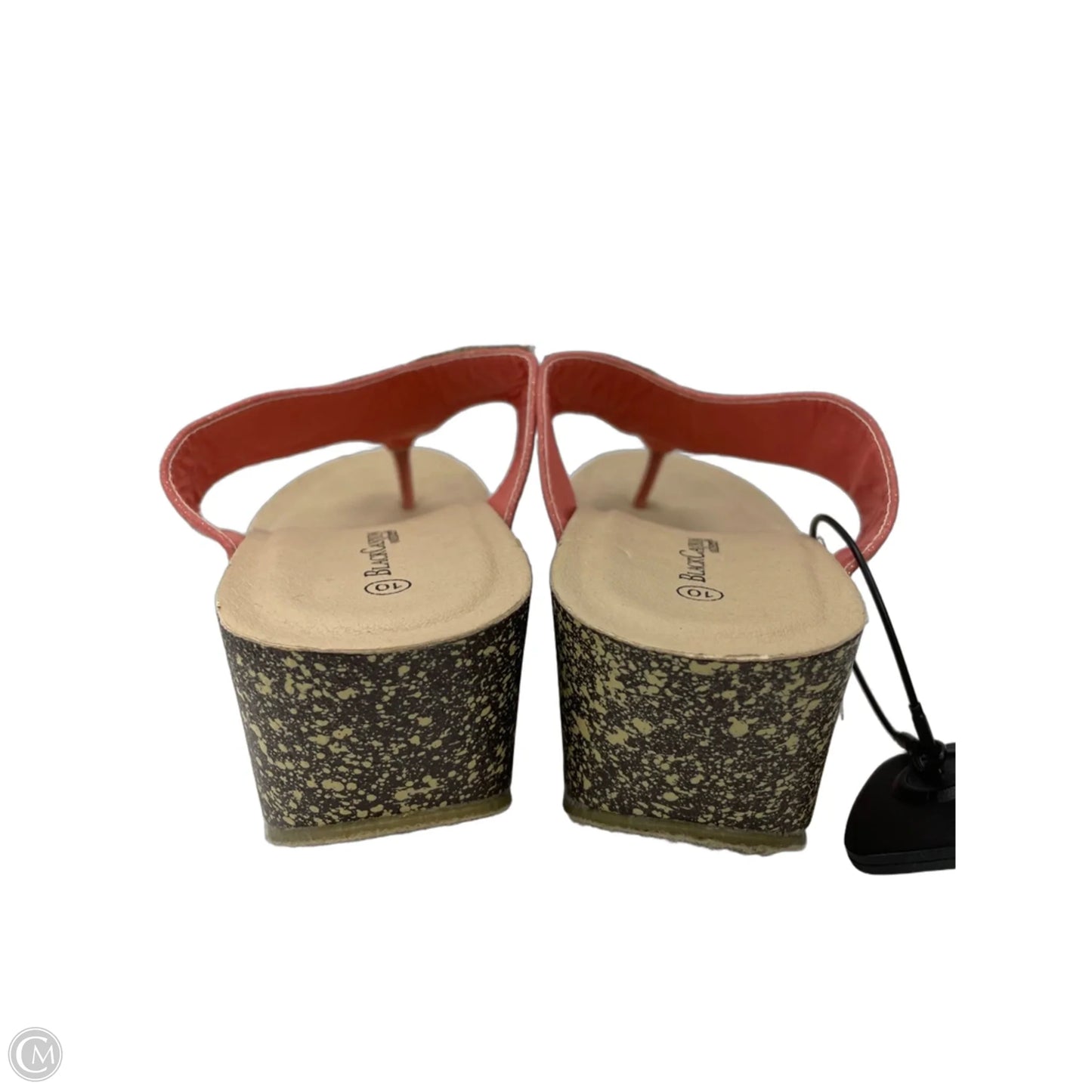 Sandals Heels Wedge By Cme In Pink & Silver, Size: 10