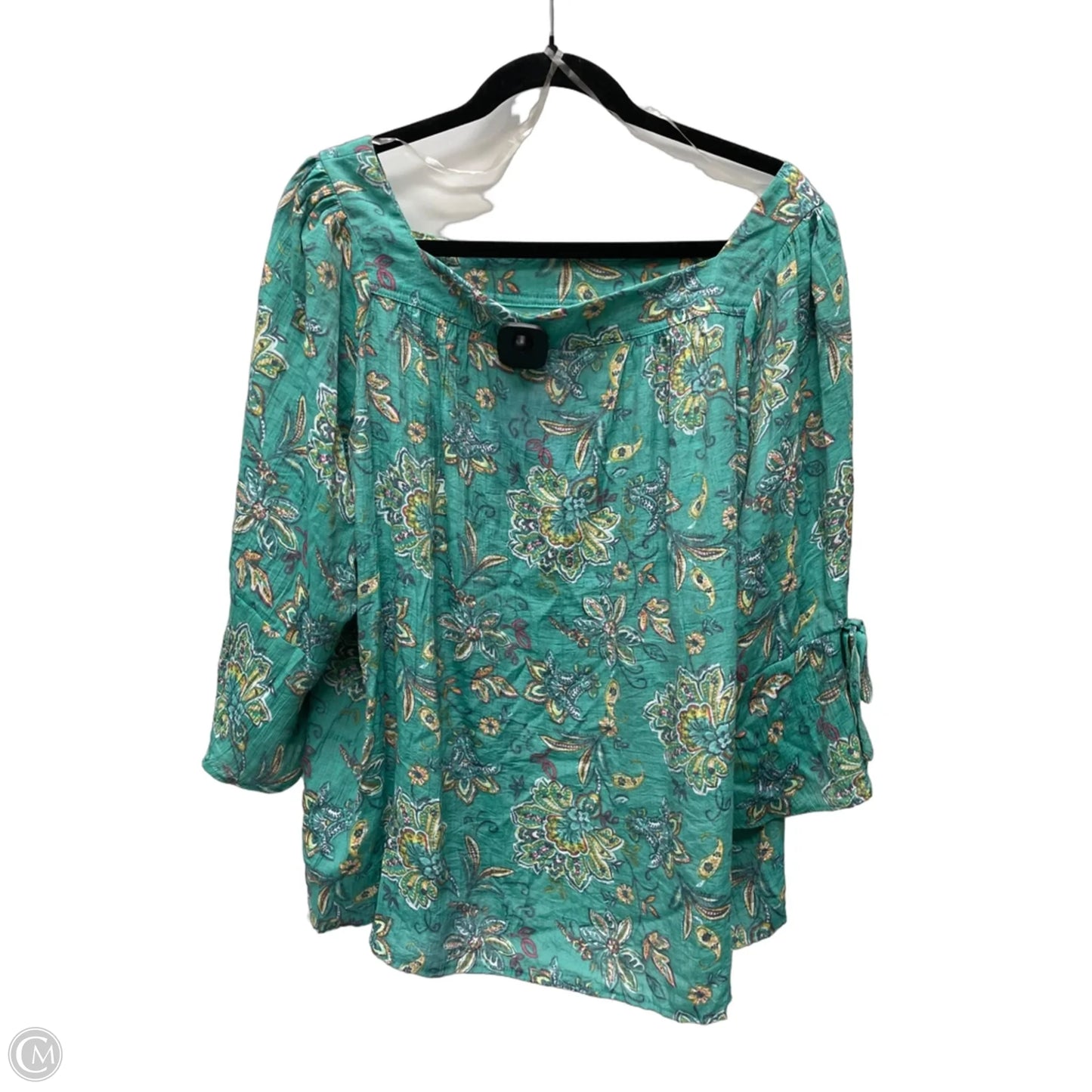 Top 3/4 Sleeve By Zac And Rachel In Floral Print, Size: 2x
