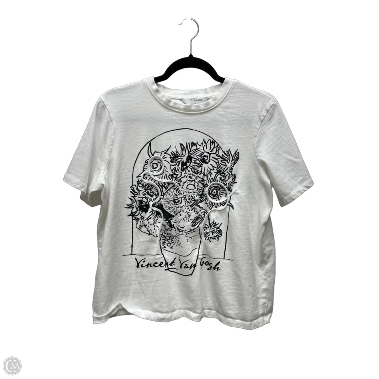 Top Short Sleeve By Primark In White, Size: L