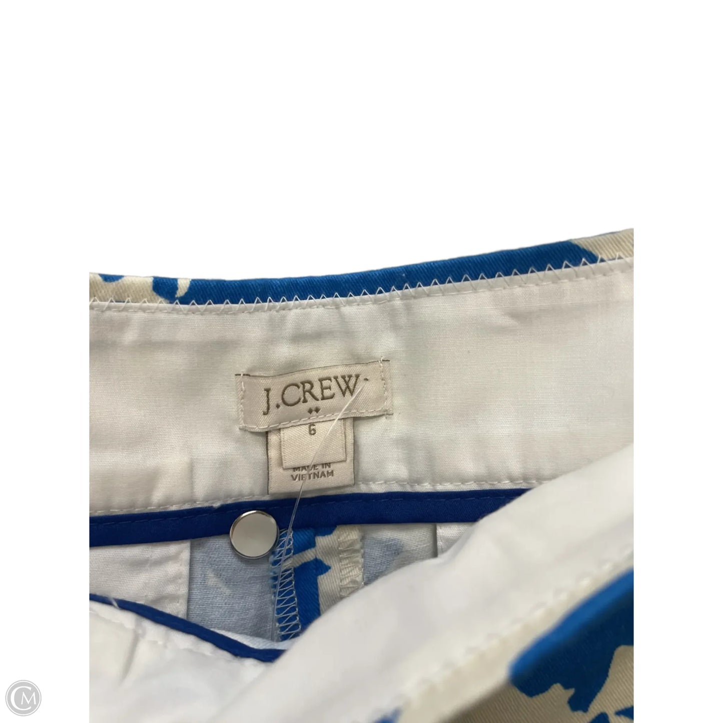 Shorts By J. Crew In Blue & Cream, Size: 6