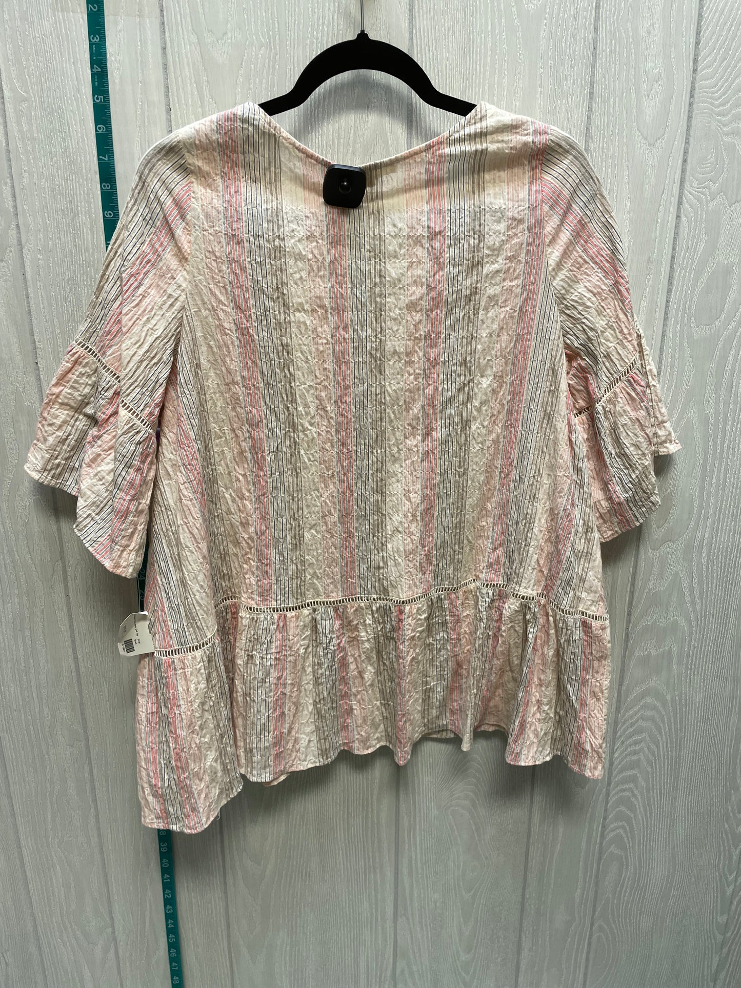 Striped Pattern Top Short Sleeve Easel, Size S