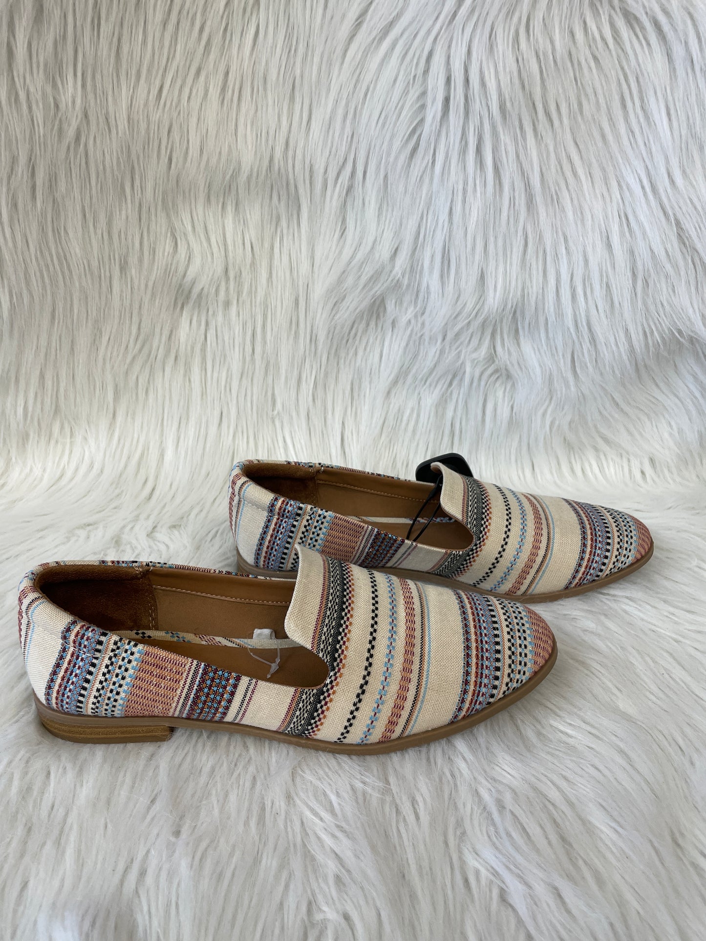 Striped Pattern Shoes Heels Block Universal Thread, Size 10