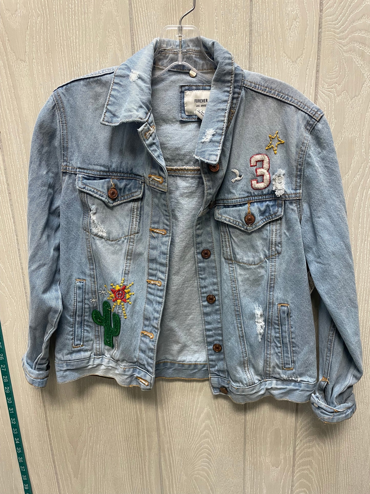 Jacket Denim By Forever 21 In Blue Denim, Size: S