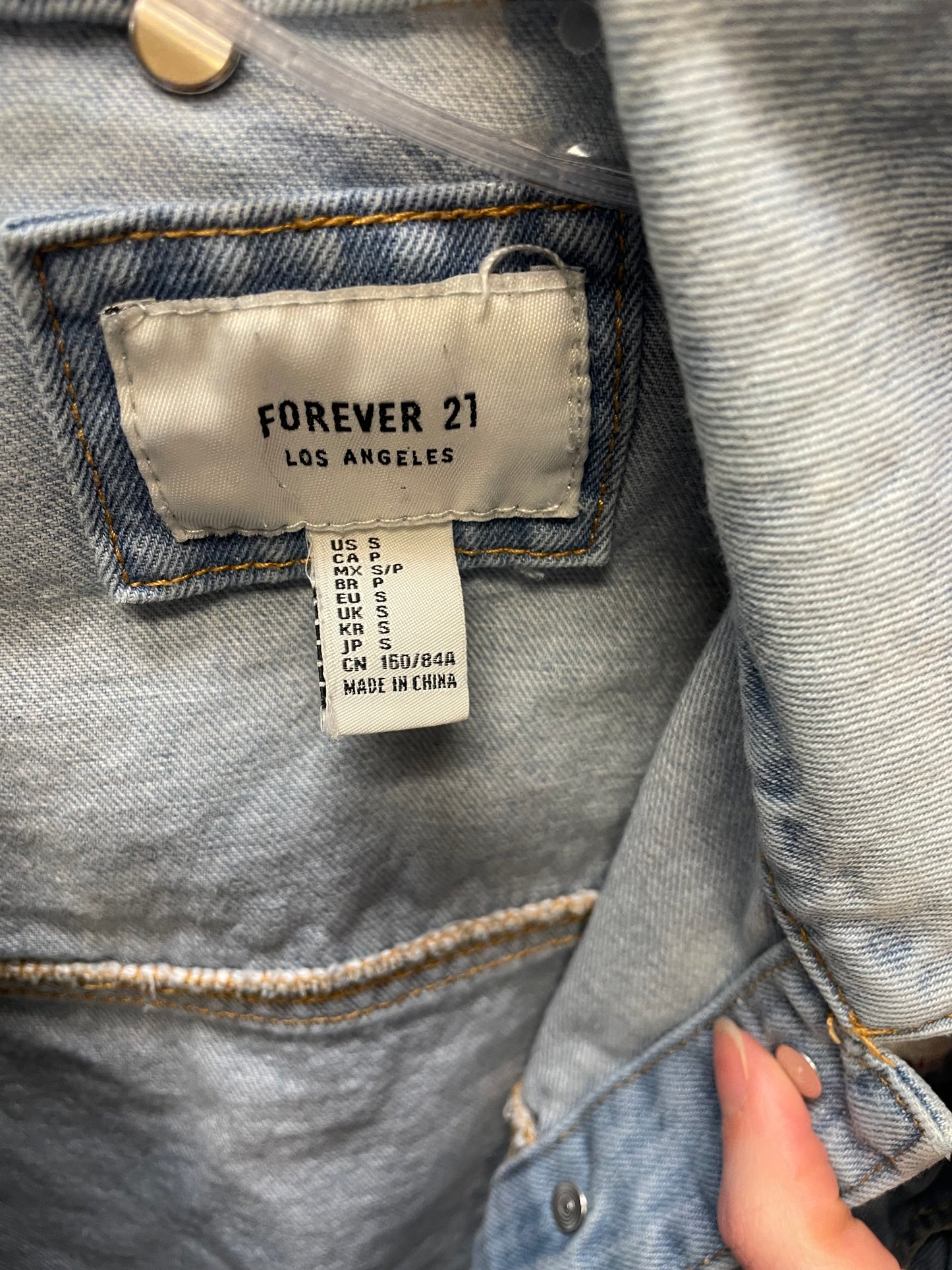 Jacket Denim By Forever 21 In Blue Denim, Size: S