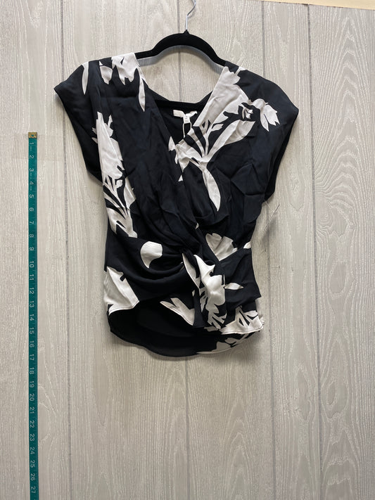 Blouse Short Sleeve By Joie In Black & Cream, Size: Xs