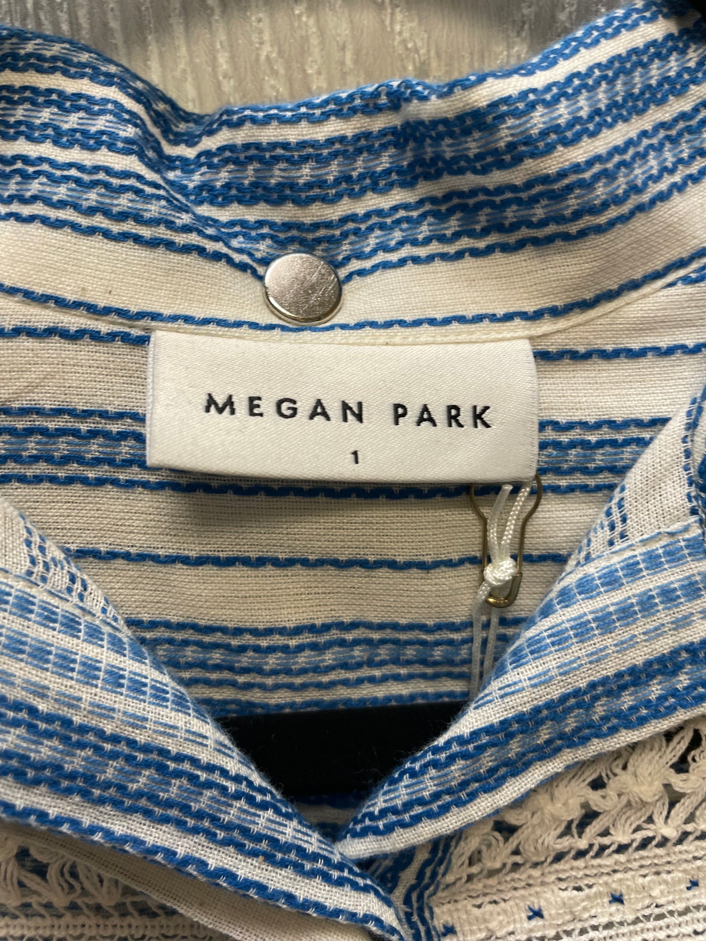 Top Sleeveless By Megan Park In Blue & Cream, Size: S