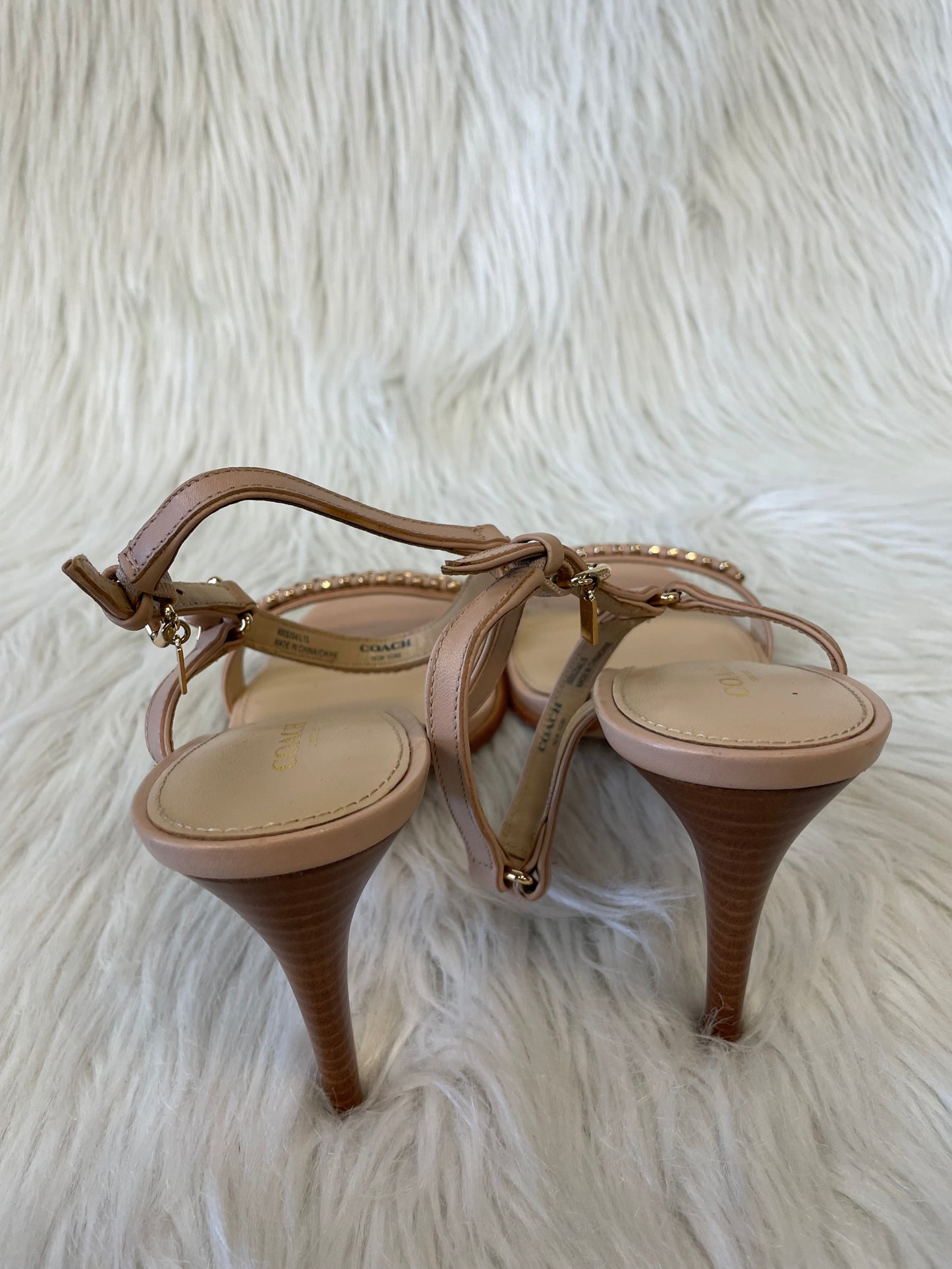 Sandals Designer By Coach In Tan, Size: 9.5