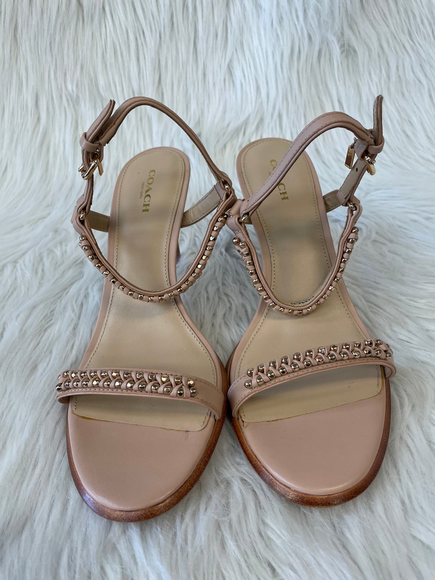 Sandals Designer By Coach In Tan, Size: 9.5