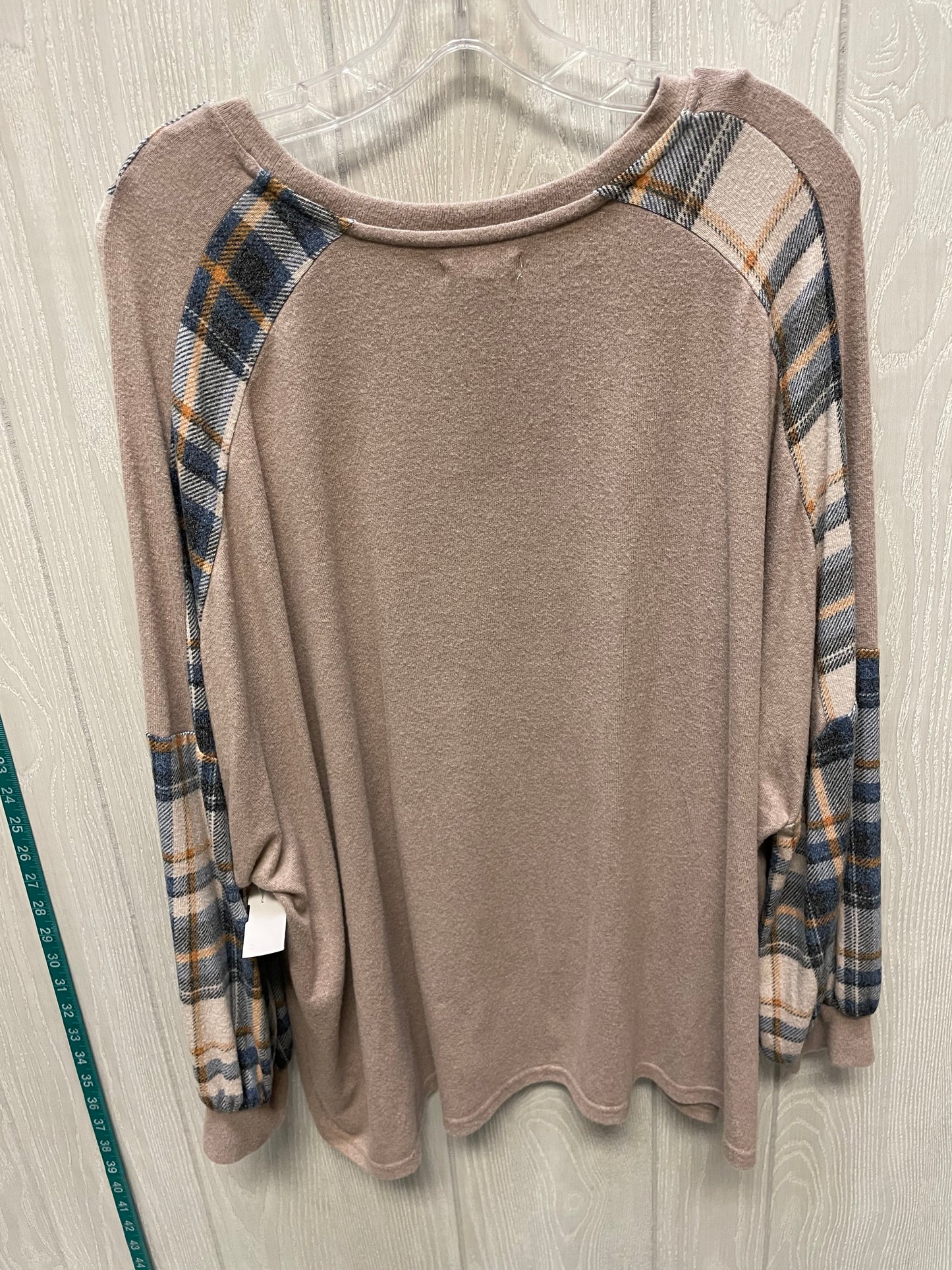 Top 3/4 Sleeve By Maurices In Blue & Tan, Size: 1x