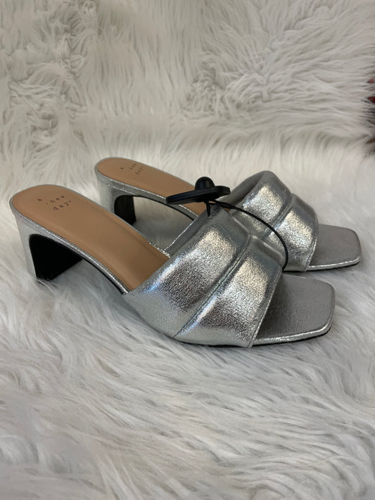 Sandals Heels Block By A New Day In Silver, Size: 10